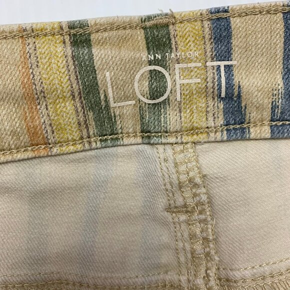 Ann Taylor Loft Jeans Size 27 Ankle Skinny Multi Color Ikat - Picture 3 of 10